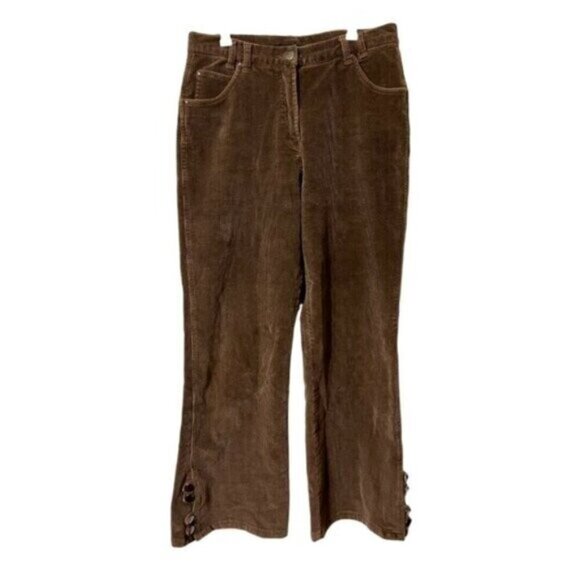 Vintage Pants - Y2K Flared Brown Corduroy Jeans Pants Vintage Women’s 12 Casual Retro Preppy